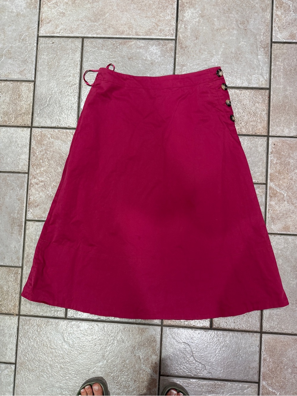ANTONIO MELANI Fuchsia A-Line Skirt with Side Buttons